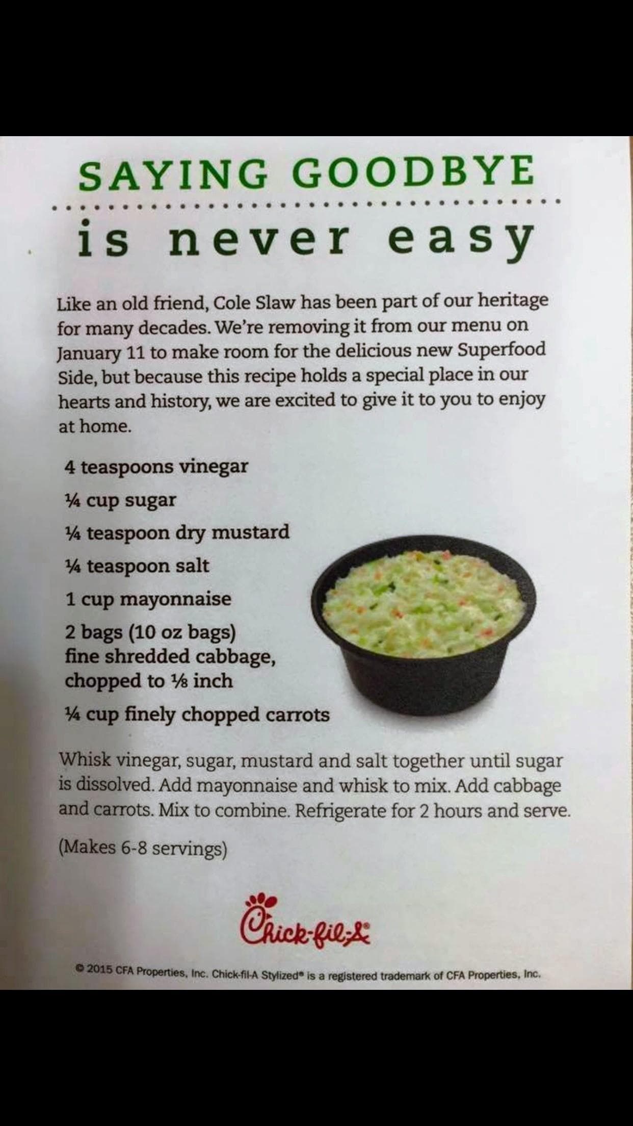 Chick-Fil-A Coleslaw Recipe